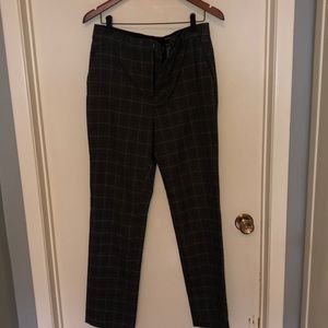 Pink and grey plaid pants